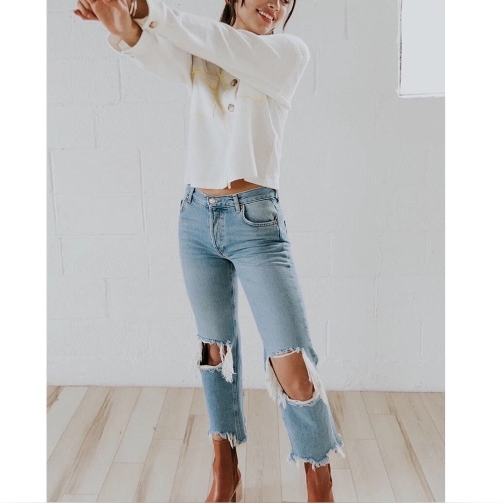 We The Free People Maggie Mid-Rise Cropped Jeans – Size 27 - Picture 4 of 16